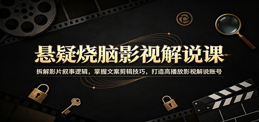 悬疑影视解说课:拆解反转剧情与剪辑技巧,零基础打造高播放账号 悬疑影视解说课:拆解反转剧情与剪辑技巧,零基础打造高播放账号