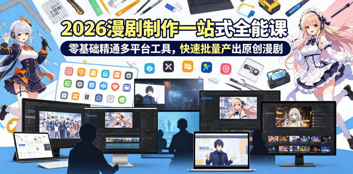 2026 AI漫剧制作全能课 零基础剪映Lovart多平台批量原创