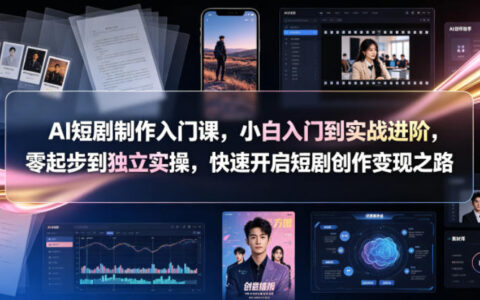2026 零基础AI短剧制作入门课，从剧本到变现全流程实战