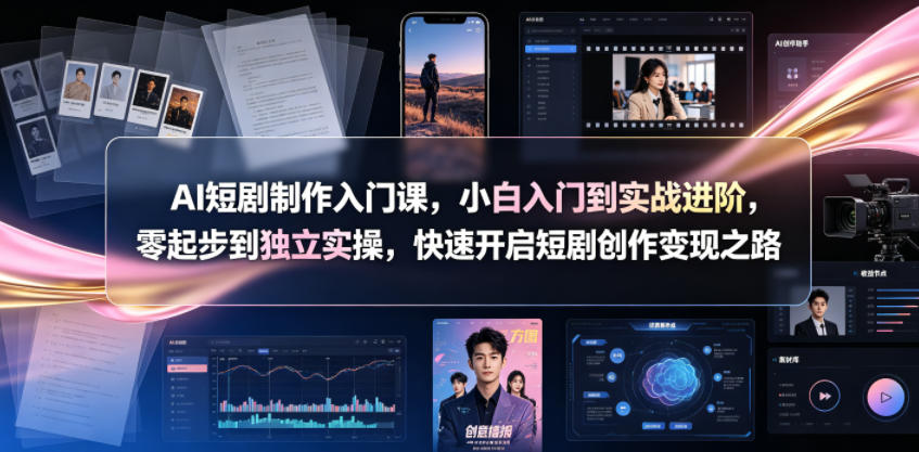2026 零基础AI短剧制作入门课，从剧本到变现全流程实战