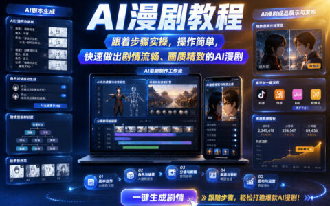 AI漫剧实操教程：零基础用工具快速制作剧情流畅画质精致短漫