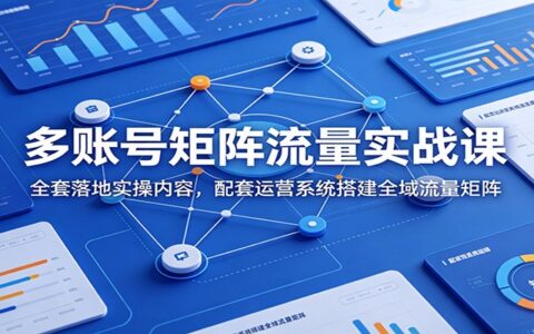 多账号矩阵流量实战课：账号搭建+爆款内容+运营系统全流程