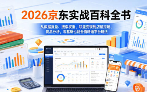 2026京东实战百科全书：数据复盘、搜索权重、联盟变现与店铺搭建全攻略