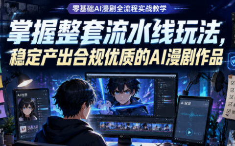 零基础AI漫剧全流程实战，掌握流水线稳定产出合规作品