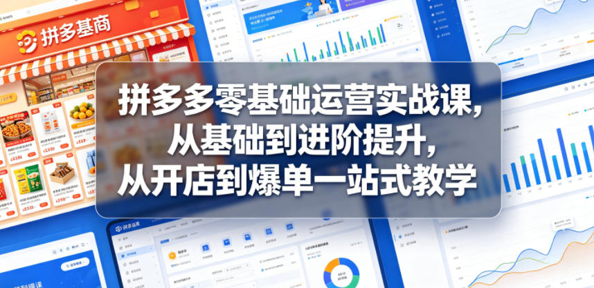2026 拼多多零基础运营实战课：开店到爆单全流程教学