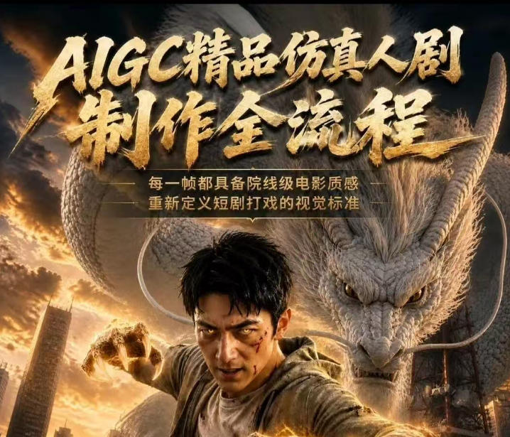 AIGC仿真人剧豢龙人全流程制作，国风打斗剧情+人设编排AI短剧入门