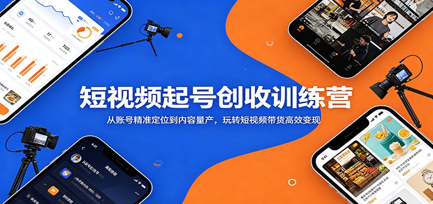 短视频起号训练营：账号定位到内容量产，带货变现全流程拆解