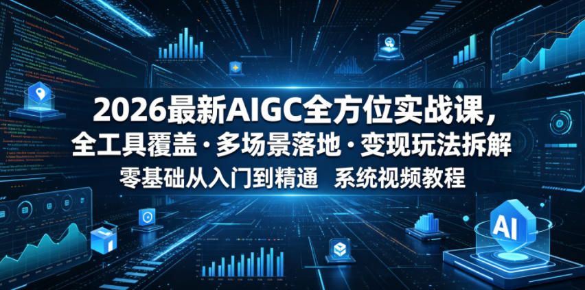 2026 AIGC实战课：全工具覆盖+多场景变现，零基础到精通系统教程