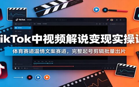 TikTok中视频解说变现实操：体育解说温情文案，零基础起号剪辑批量出片