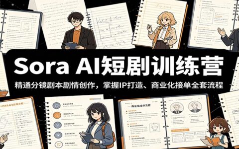 Sora AI短剧训练营：分镜剧本到商业接单，90天IP打造变现全流程