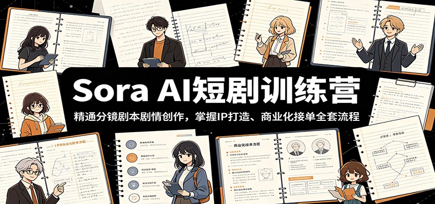 Sora AI短剧训练营：分镜剧本到商业接单，90天IP打造变现全流程