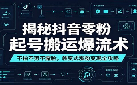 抖音零粉起号搬运爆流术：不拍不剪，裂变涨粉变现全攻略