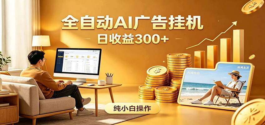 AI自动化G机赚钱，解放双手变现300方法，小白零基础副业首选