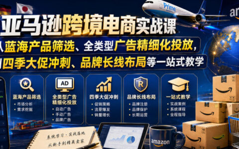 亚马逊跨境电商实战课：蓝海选品+广告投放+大促冲刺一站式教学