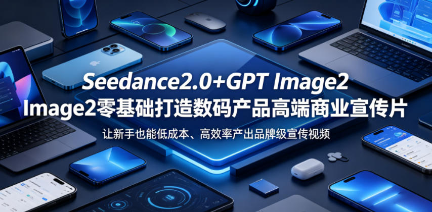 Seedance2.0+GPT Image2零基础打造数码产品高端商业宣传片