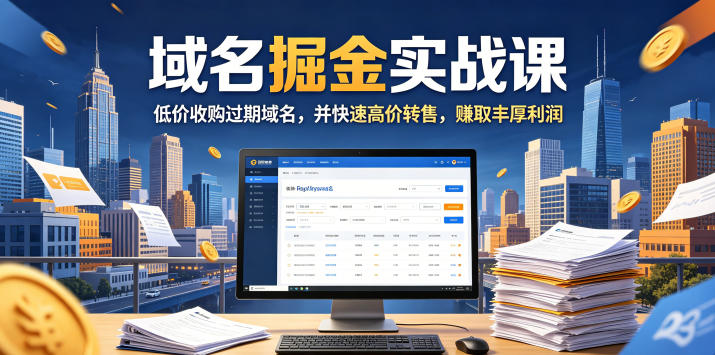 域名交易掘金课：低价收购过期域名高价转售，赚取丰厚利润