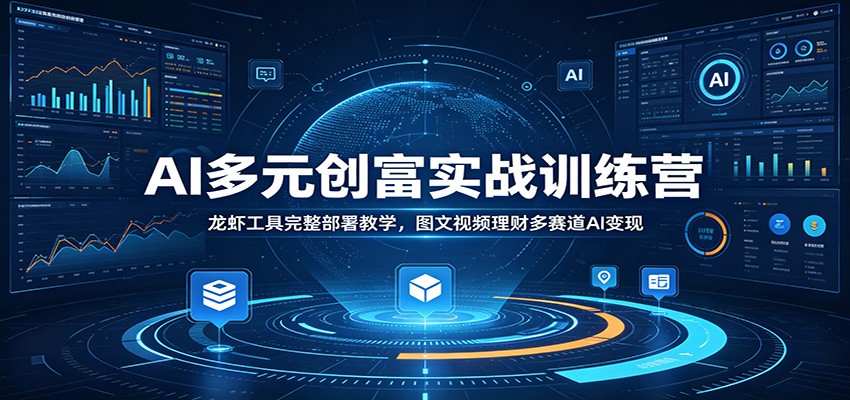 AI多元创富实战训练营：龙虾工具部署教学，图文视频理财多赛道变现