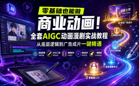 零基础学商业动画！AIGC漫剧实战教程，从分镜到广告成片一键精通