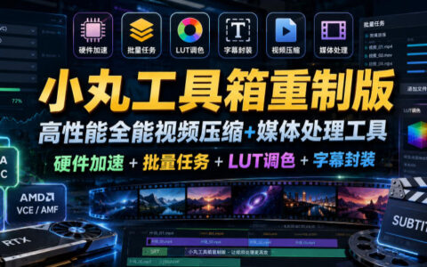 小丸工具箱重制版视频压缩神器 硬件加速批量处理LUT调色字幕封装