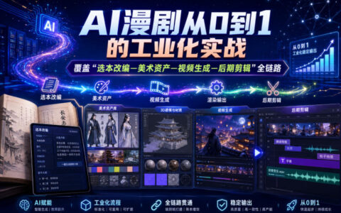 AI漫剧工业化全链路实战：选本改编+视频生成+剪辑SOP（更新6月）