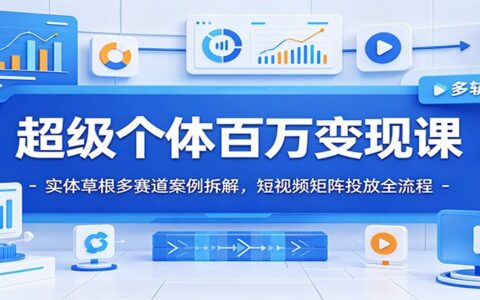 超级个体百万变现课：九赛道拆解+短视频矩阵投放，草根IP突围全流程