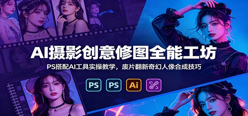 AI摄影修图实战：PS+AI工具人像合成与废片翻新技巧