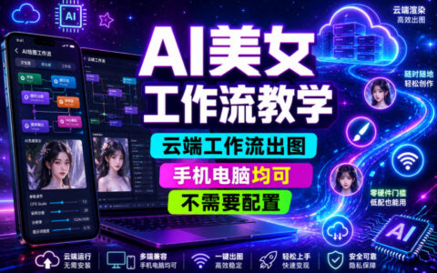 2026 AI美女云端工作流教学，零配置手机电脑快速出图