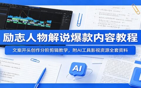励志人物解说爆款课：文案开头创作+分阶剪辑教学，附AI工具