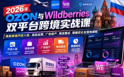2026俄系跨境实战课 OZON+Wildberries双平台开店运营全攻略