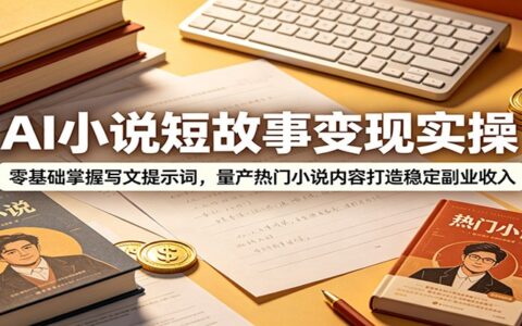 AI小说短故事变现：零基础用提示词量产爆款，打造稳定副业收入