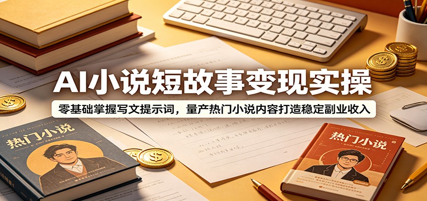 AI小说短故事变现：零基础用提示词量产爆款，打造稳定副业收入