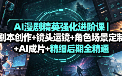 AI漫剧高阶实战课：剧本+运镜+角色定制+AI成片全流程