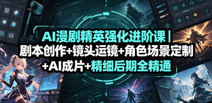AI漫剧高阶实战课：剧本+运镜+角色定制+AI成片全流程