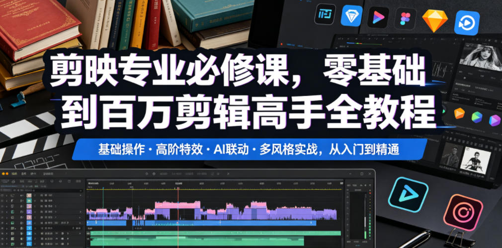 剪映专业必修课:零基础到剪辑高手,AI联动+高阶特效实战 剪映专业必修课:零基础到剪辑高手,AI联动+高阶特效实战