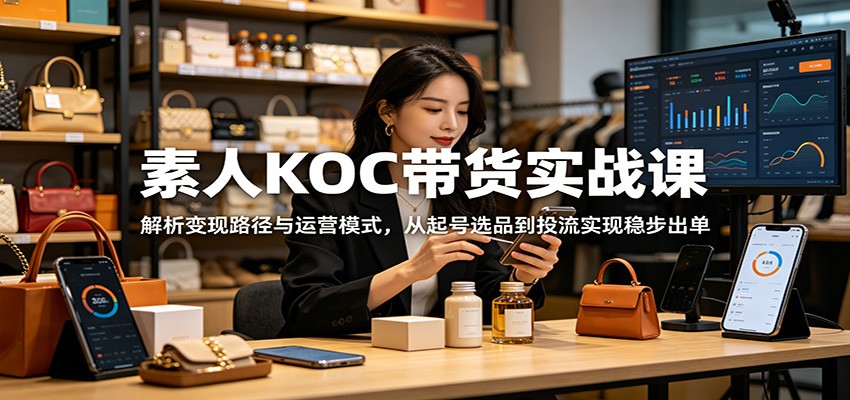 素人KOC带货实战：从起号选品到投流出单的完整运营方案