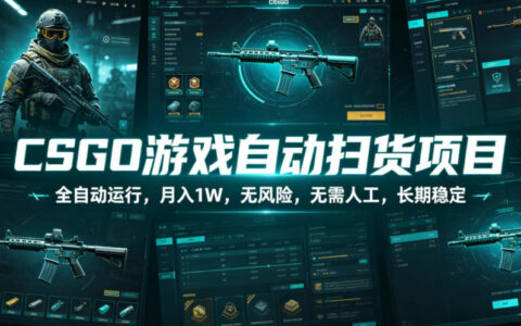 CSGO游戏自动扫货全攻略，变现1W无风险G机项目揭秘