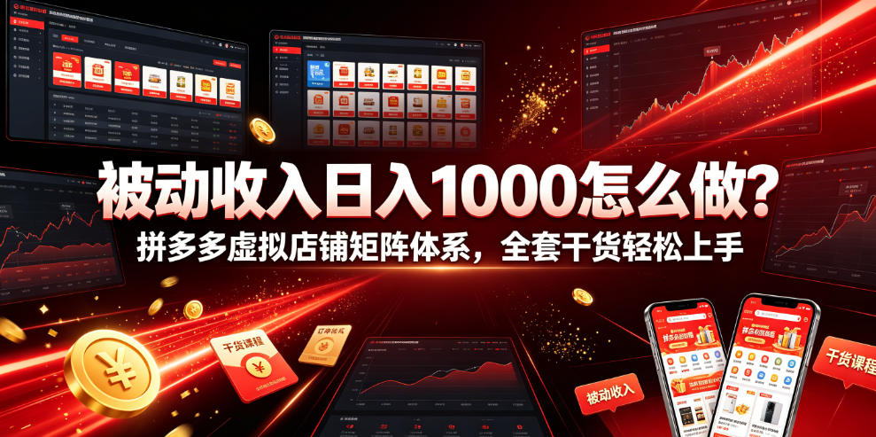 2026 拼多多虚拟店铺矩阵，被动收入变现100步骤0实操教程