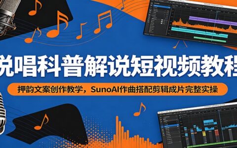 说唱科普短视频教程：押韵文案SunoAI作曲剪辑全流程