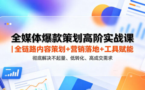 全媒体爆款策划实战课｜7大主题+ROI转化，解决低成交难题