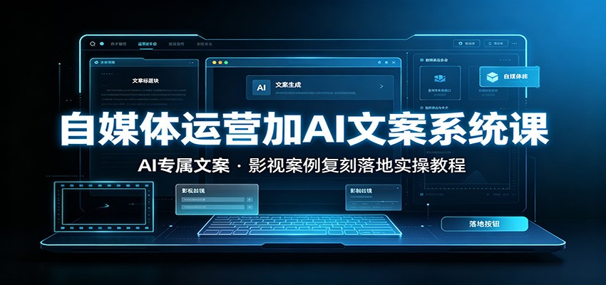自媒体运营AI文案系统课：影视解说爆款文案批量生成实操