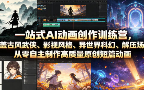 零基础AI动画训练营：古风武侠到科幻短片，从零自制原创动画