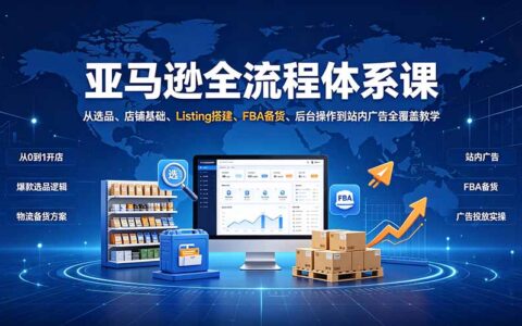 亚马逊全流程体系课：选品Listing广告ACOS优化全覆盖