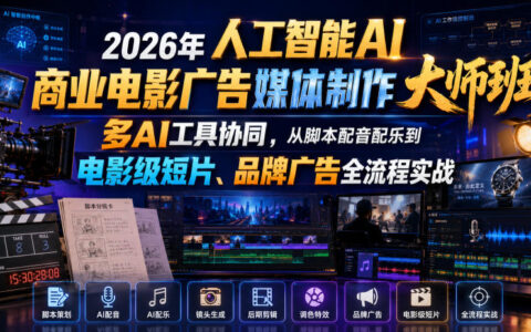 2026 AI商业电影制作大师班：多工具协同从脚本到短片全流程实战