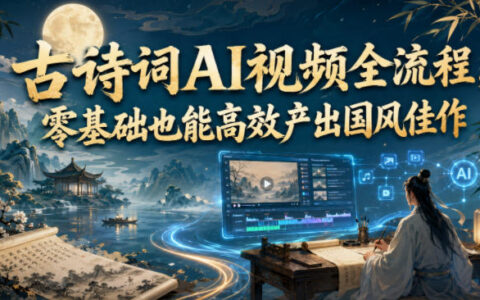 2026 零基础古诗词AI视频全流程，高效产出唯美国风佳作