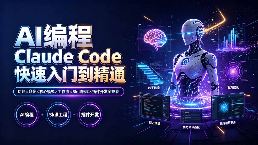 AI编程Claude Code从入门到精通：功能命令工作流与插件开发