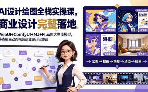 AI设计绘图全栈课：WebUI+ComfyUI+MJ+Flux，零基础学商业插画与动态视频