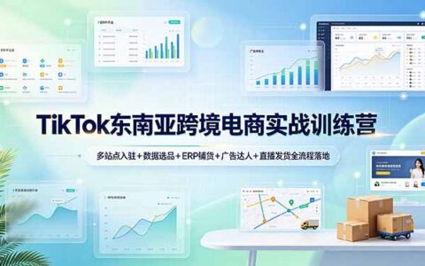 TikTok东南亚跨境电商实战训练营：多站点入驻+数据选品+ERP铺货+广告投放+直播发货全流程