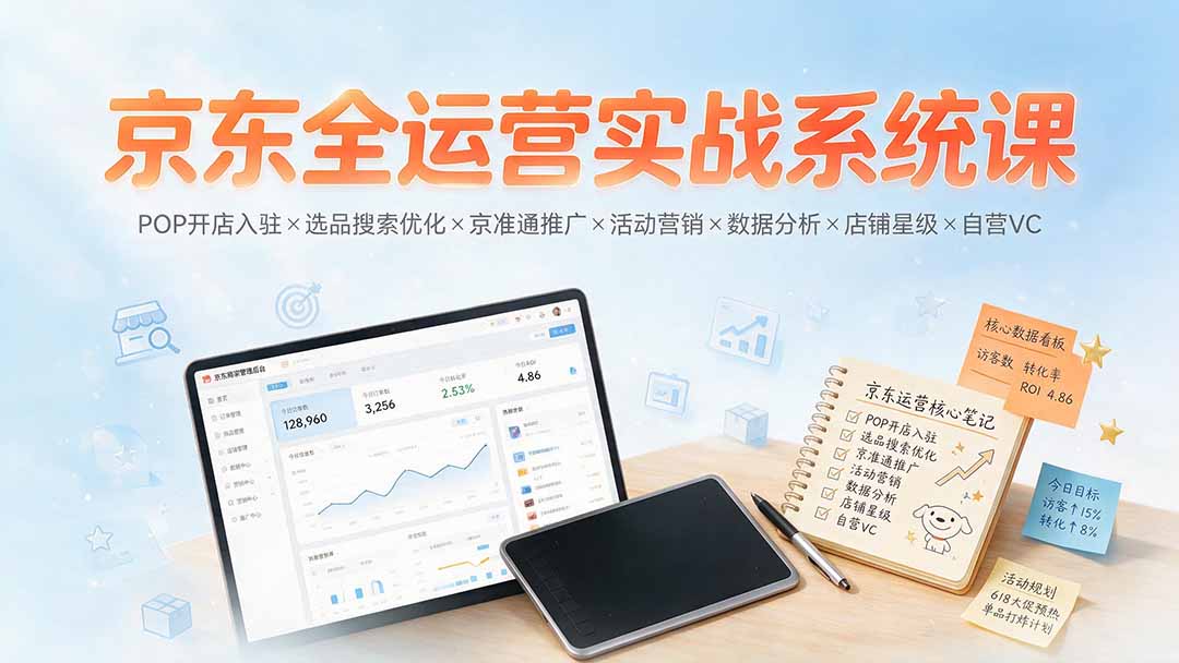 京东全运营实战：POP开店×自营VC×搜索优化×爆款打造
