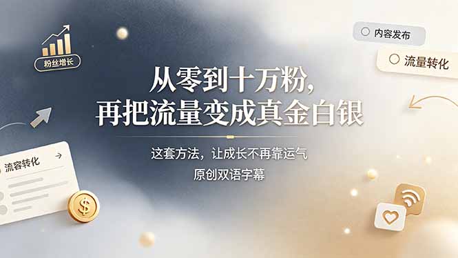 从零到十万粉，Instagram涨粉变现系统课【双语字幕】