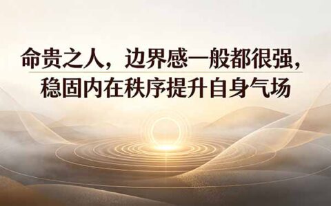 付费文章：命贵之人边界感强，5个维度稳固内在秩序提升气场
